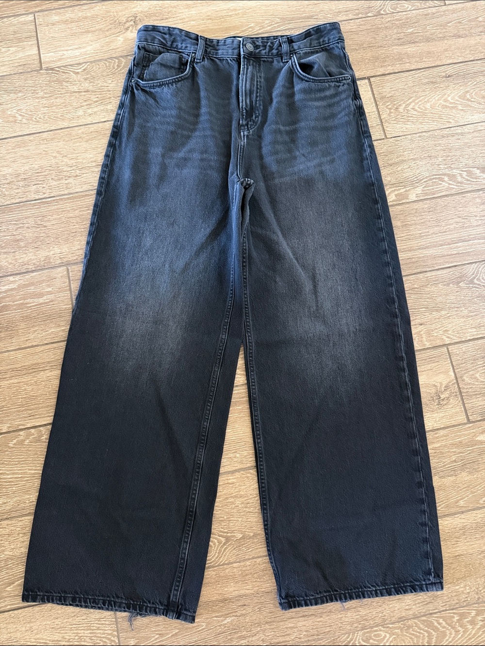 Cotton On Men's Super Baggy Wide-Leg Black Jeans Sz 34